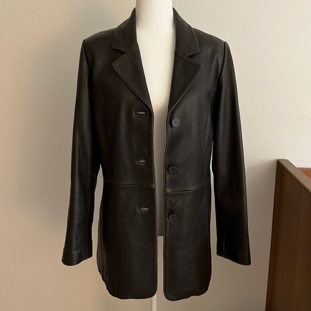 Brown Leather Blazer Size L